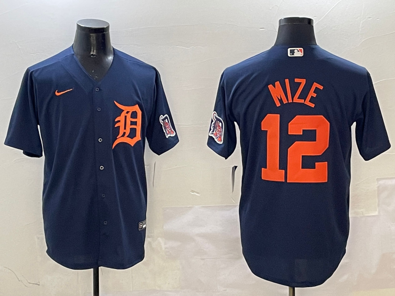 Men's Detroit Tigers Casey Mize #12 Navy Limited Jersey